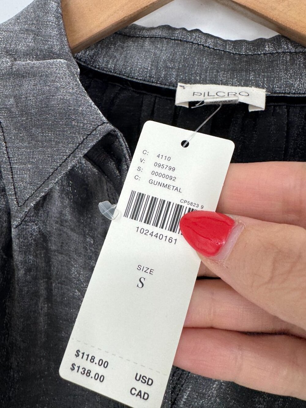Anthropologie Pilcro Liquid Shine Buttondown Shirt Size S NWT - Picture 7 of 14